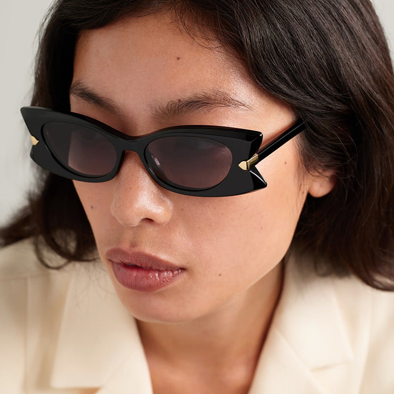 Damen Cat-Eye Sonnenbrille mit stilvollem Einsatz aus Metall und UV-Schutz Brehn