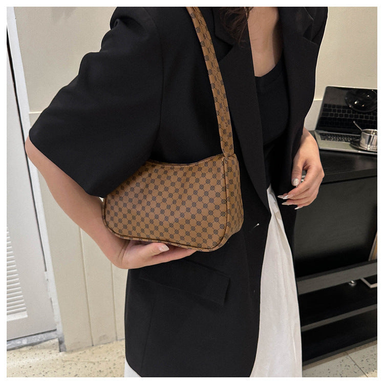 Stylische karierte Schultertasche