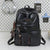 Multi-Taschen Leder Schulrucksack