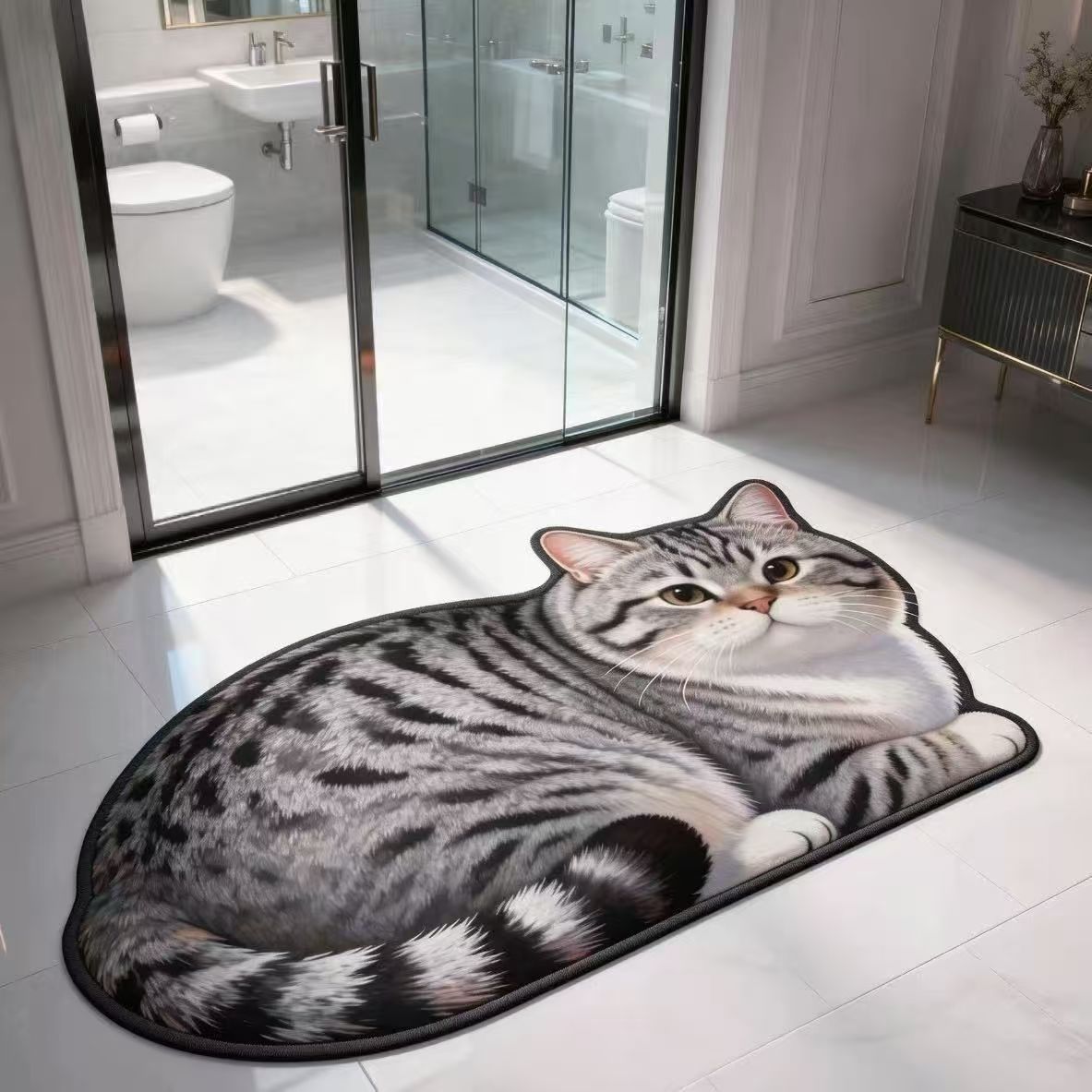 Plüsch Katzenförmige Badmatte
