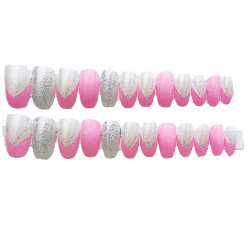 Press-On Nail Art Set mit Glitzer und Verlauf-Finish