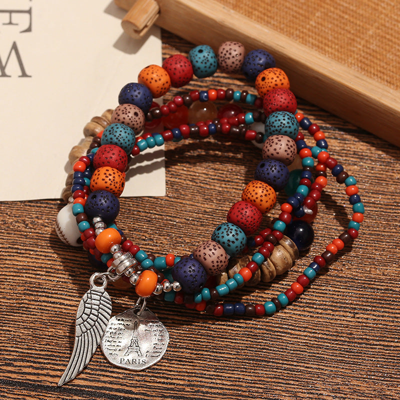 Bohemian Schicht Perlen Charme Armband Brehn