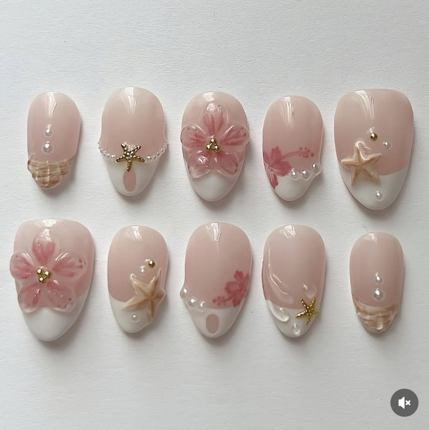 Kunstnagelset mit floralen und maritimen Designs Brehn