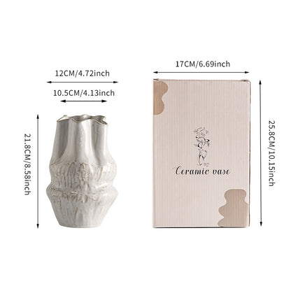 Handgefertigte Texturierte Keramische Dekorative Blumenvase