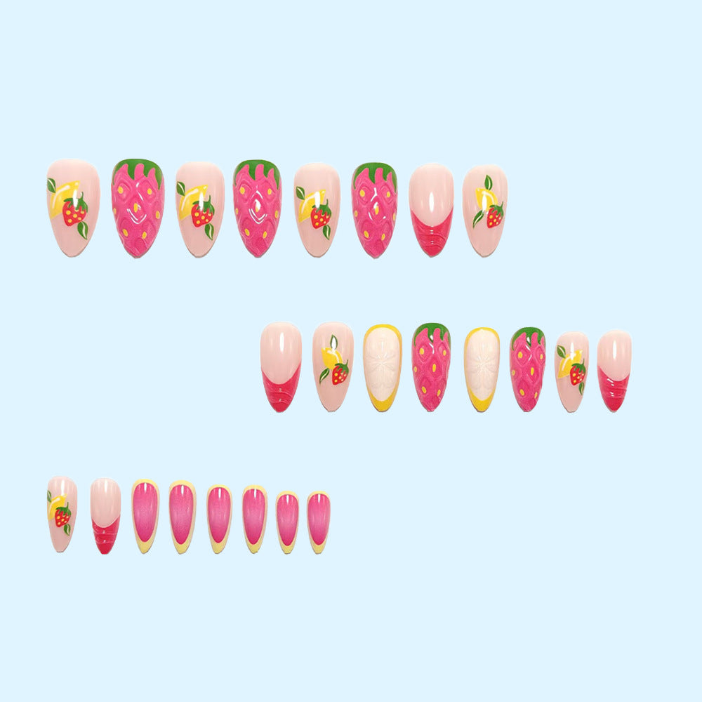 Kunstnägel mit Frucht-Motiv und Glitzerakzenten Brehn