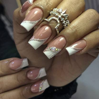 Elegante französische Spitze Acryl-Nagelverstärkungen Brehn