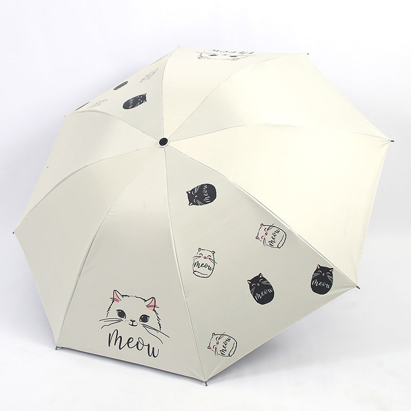 Damen Regenschirm mit verspieltem Katzenmotiv Brehn