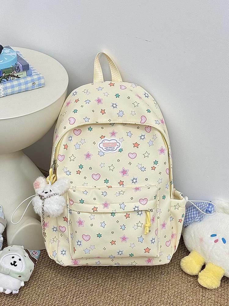 Niedlicher Rucksack mit Stern- und Herzmuster
