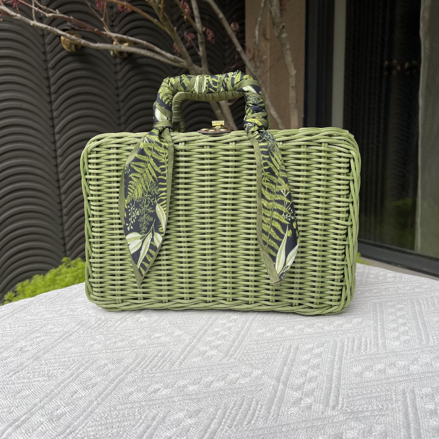 Damen Rattan Handtasche Brehn