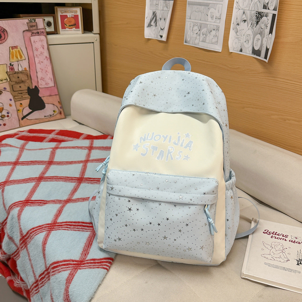 Leichter Schulrucksack mit Sternenmuster