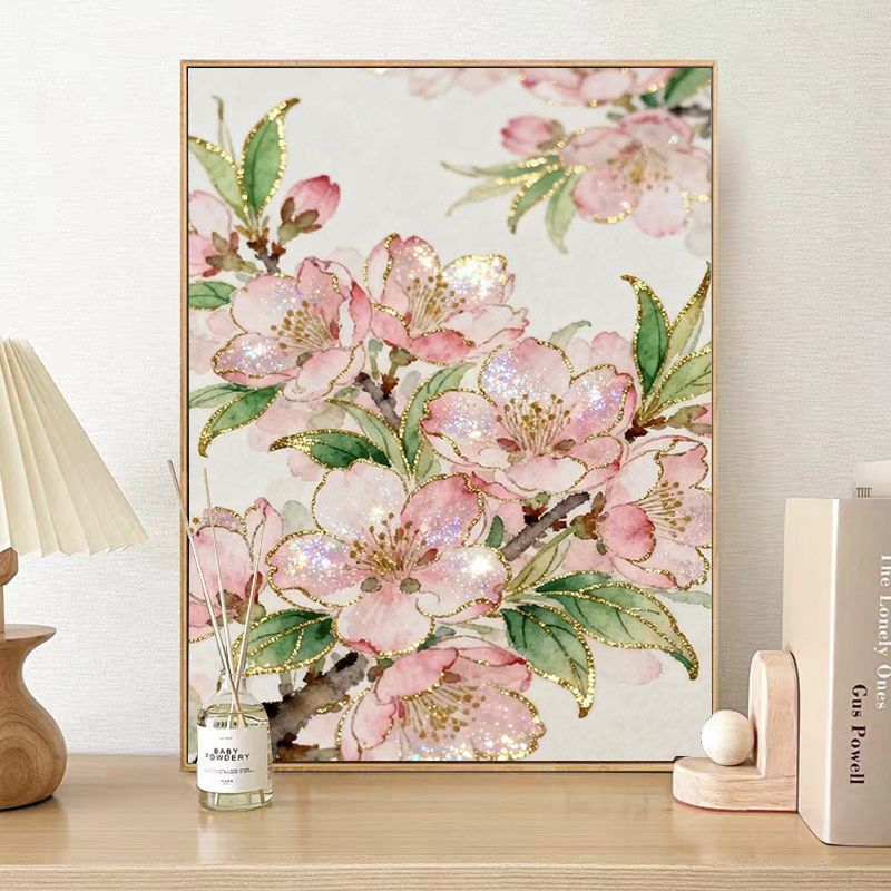 Florale Glitter Kunst Leinwanddruck Brehn