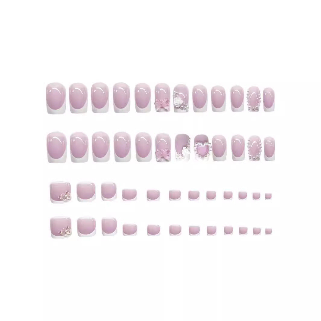 Elegantes dekoratives Press-On-Nagelkunst-Set Brehn