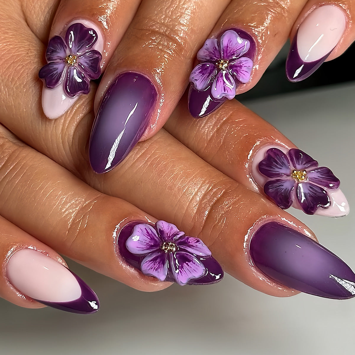 Florale 3D Press-On Nagelverlängerungen Brehn