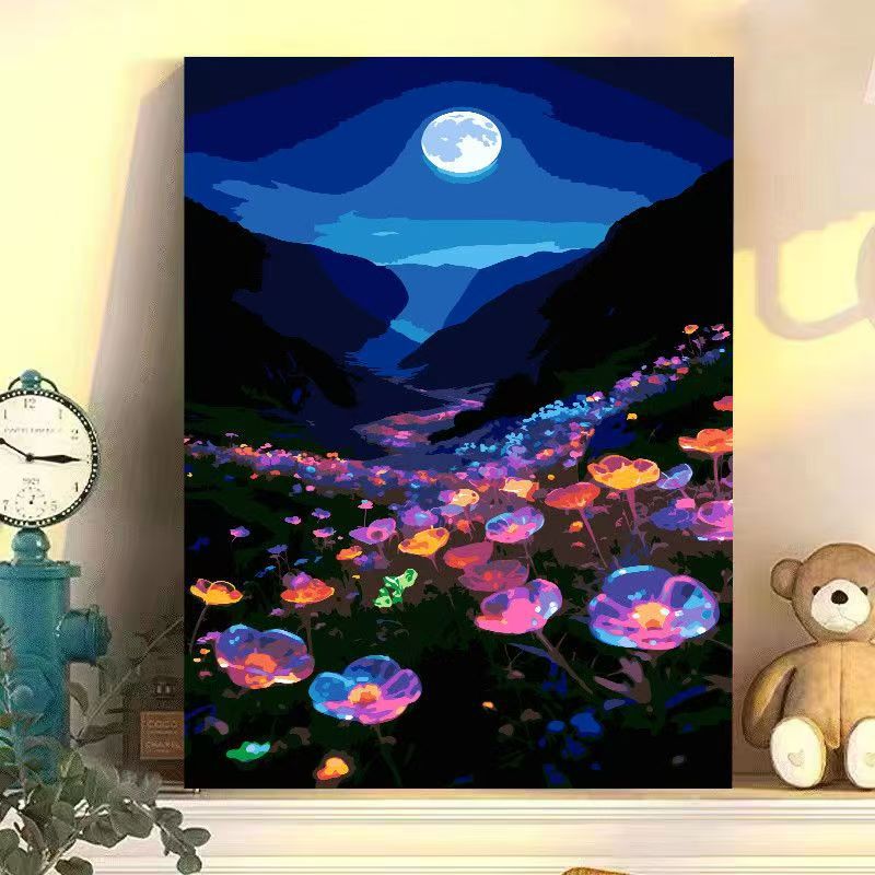 Nächtliche florale Landschaft Leinwandkunst Brehn