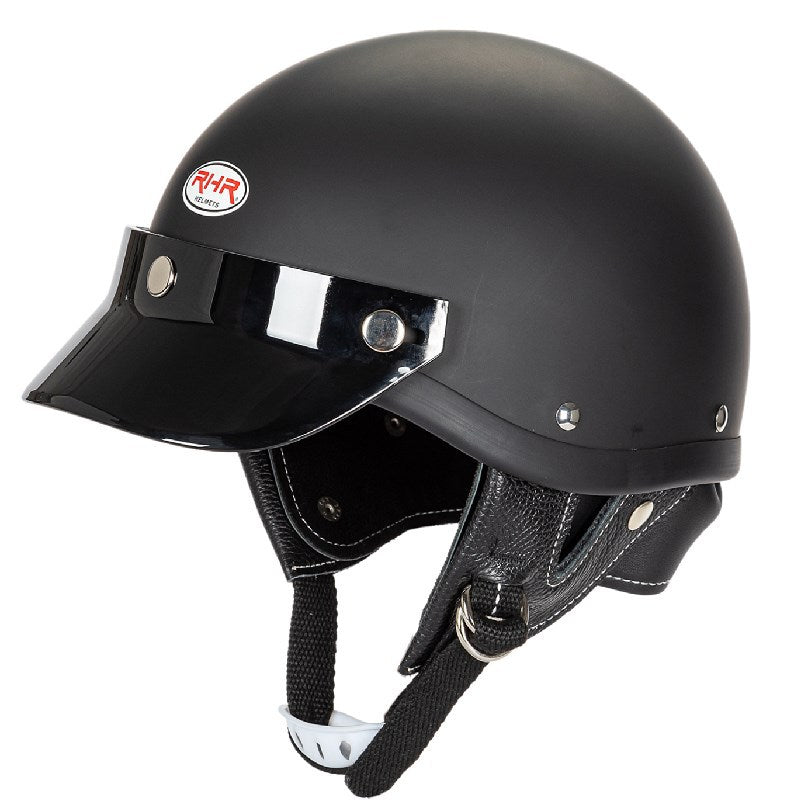 Klassischer Motorrad-Halbschalenhelm mit Visier Brehn