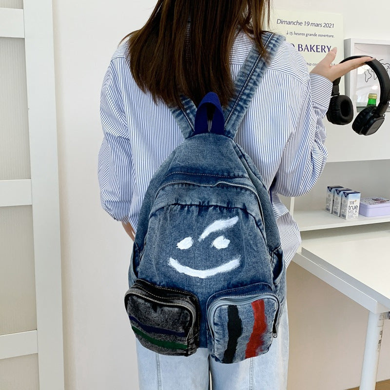 Künstlerischer Denim Rucksack Brehn