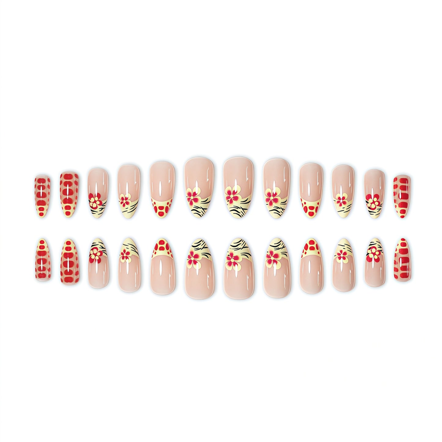 Künstlerische Blumenmuster Druck-Nagelverlängerungen Brehn