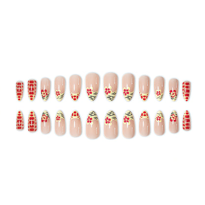 Künstlerische Blumenmuster Druck-Nagelverlängerungen Brehn