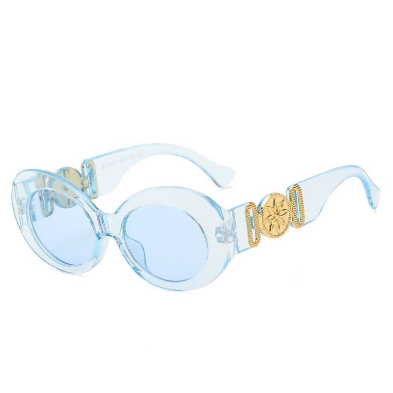 Damen modische Sonnenbrille mit auffälligen goldenen Akzenten Brehn