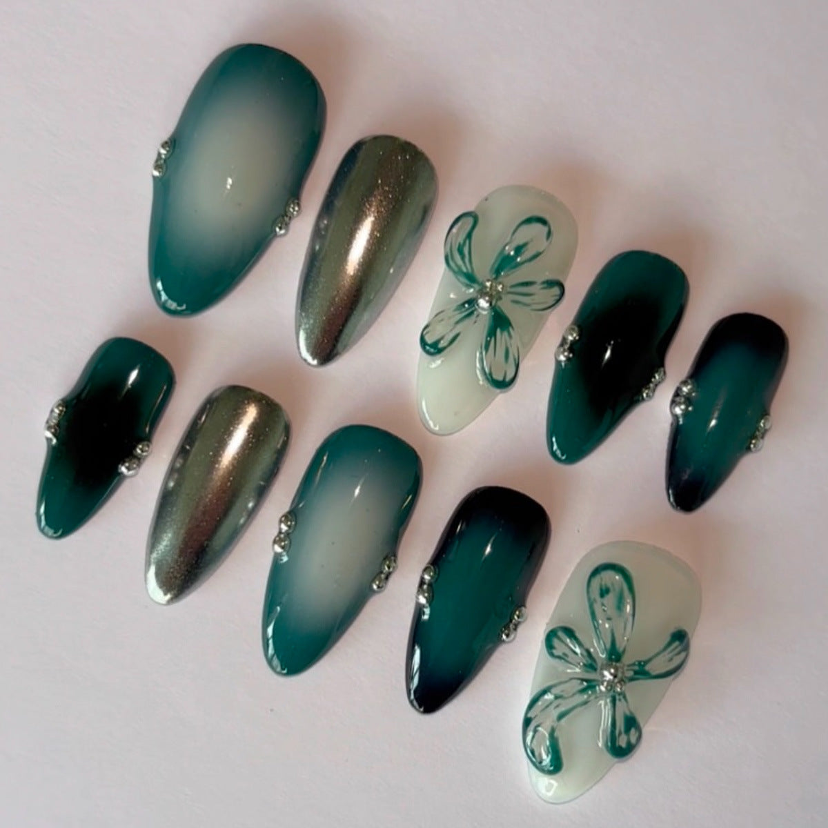 Premium Künstlerische Press-On Nail Set Brehn