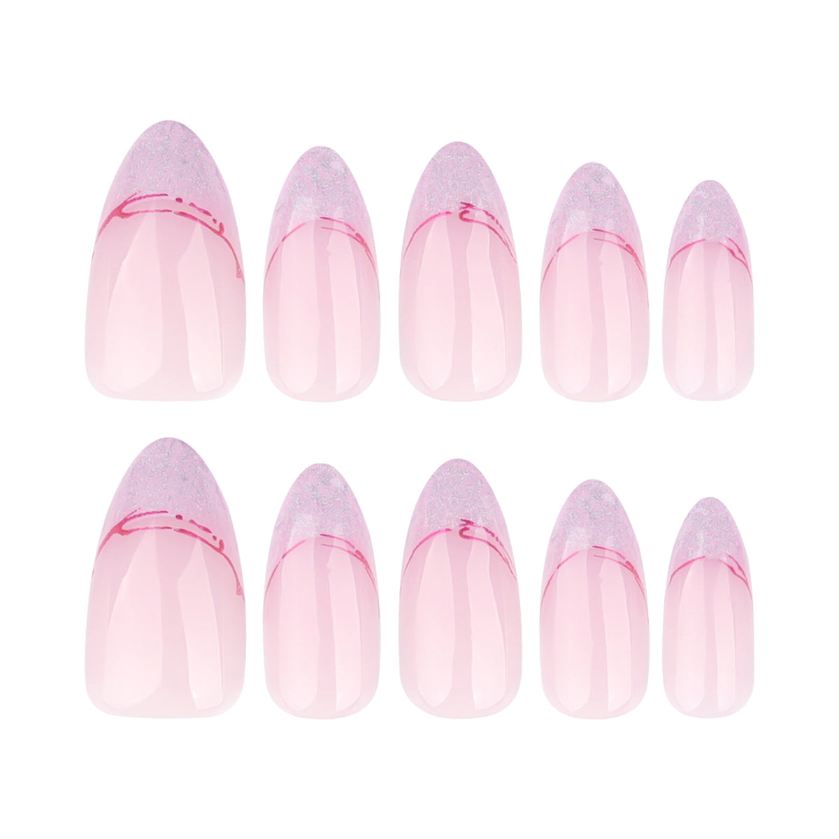 Kunstvolle Stiletto-Nägel mit Glitzer- und Ombre-Design Brehn