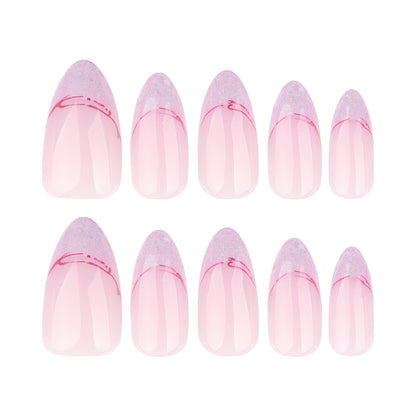 Kunstvolle Stiletto-Nägel mit Glitzer- und Ombre-Design Brehn