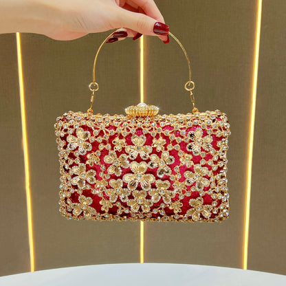 Floral Applikation Abend Clutch