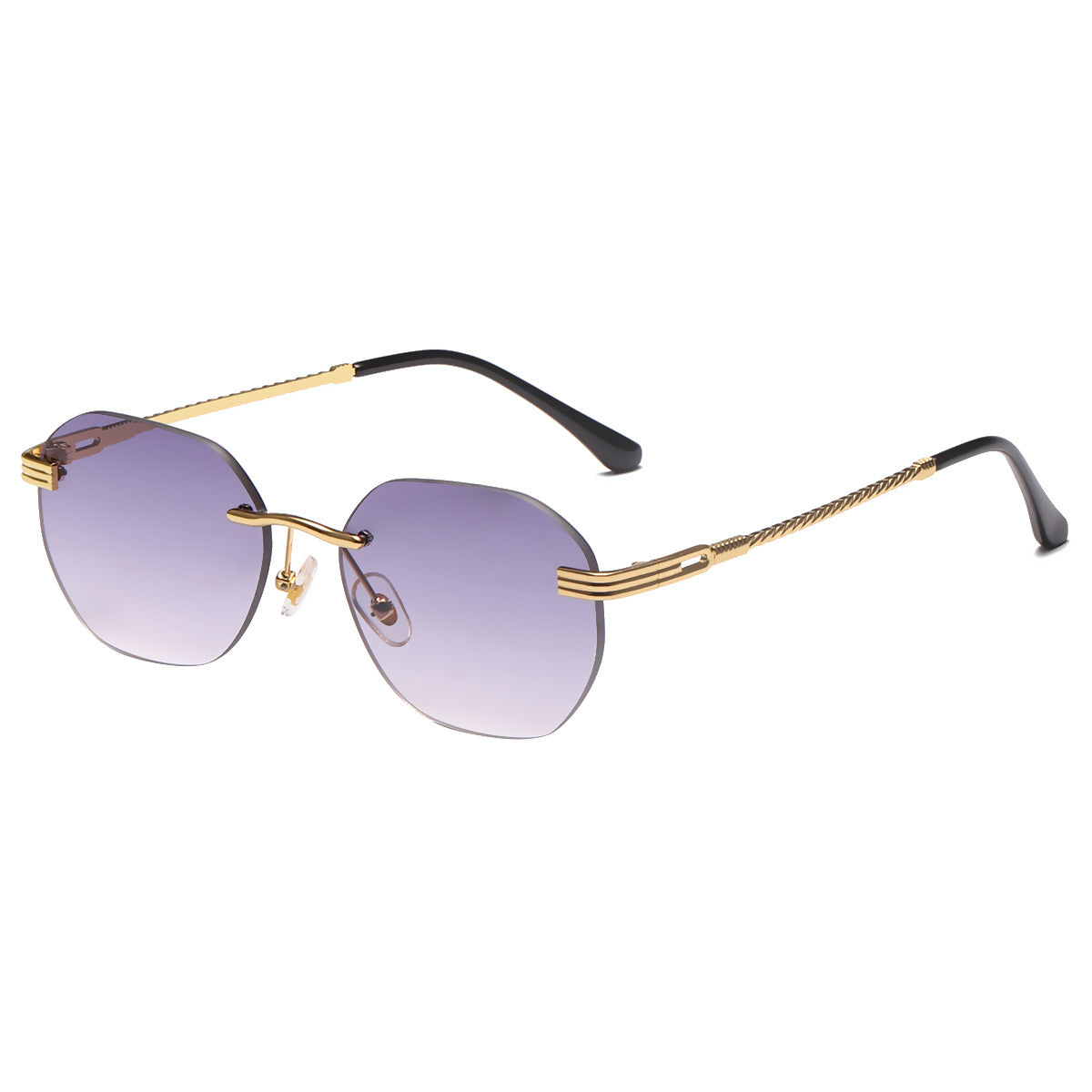 Damen modische geometrische Sonnenbrille mit dekorativem Metallrahmen Brehn
