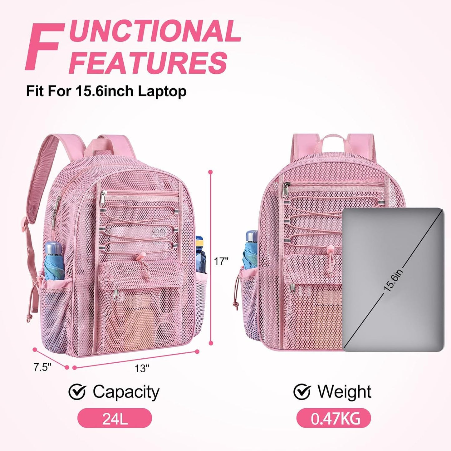 Luftiger Mesh-Rucksack Brehn