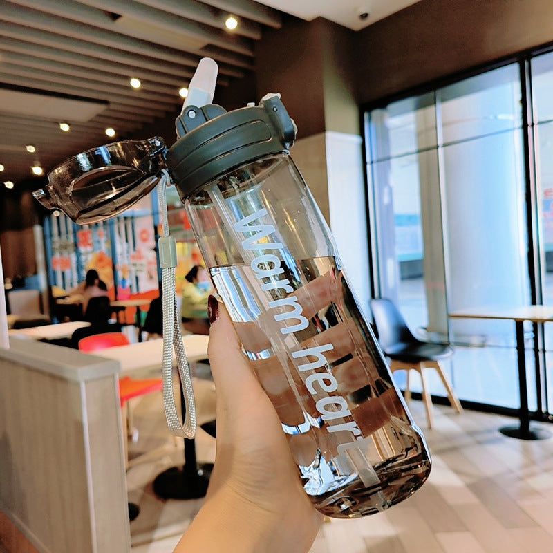 Damen transparente Trinkflasche mit ergonomischem Deckel Brehn