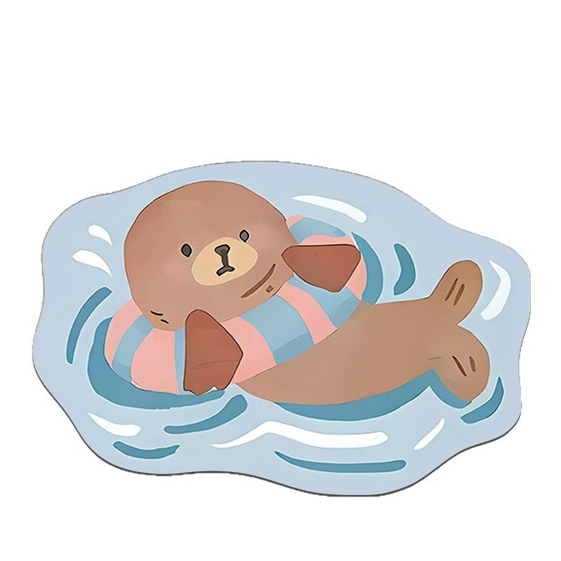 Süße Cartoon-Otter-Themen-Badmatte Brehn