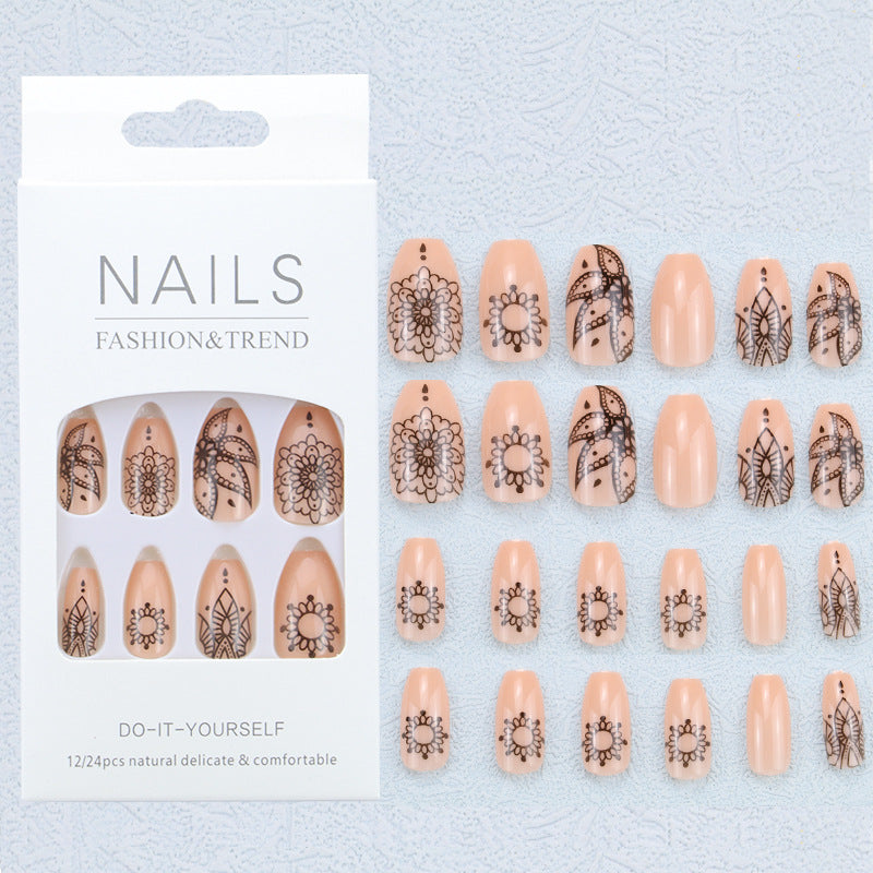 Künstlerisches Grafik Press-On Nagelset Brehn