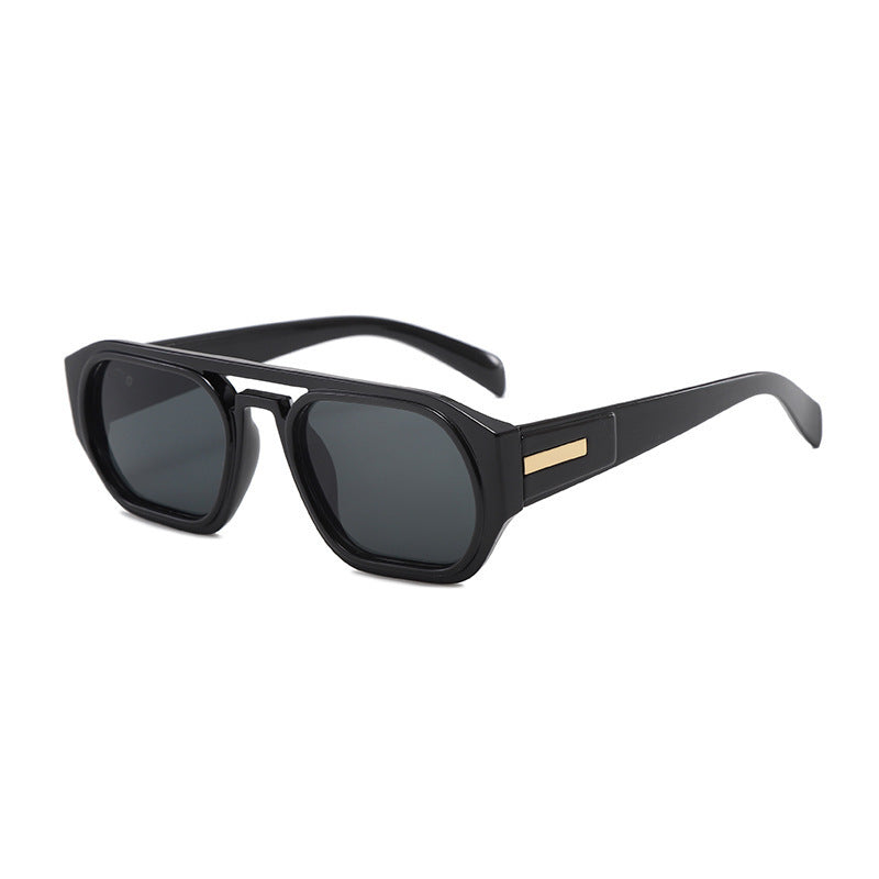 Damen modische rechteckige Brille mit elegantem Metallakzent Brehn