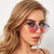 Damen Geometrische Sonnenbrille im modernen Design Brehn