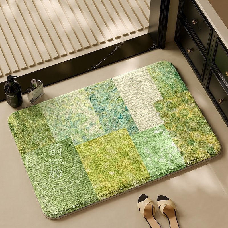 Strukturierte Patchwork-Badmatte