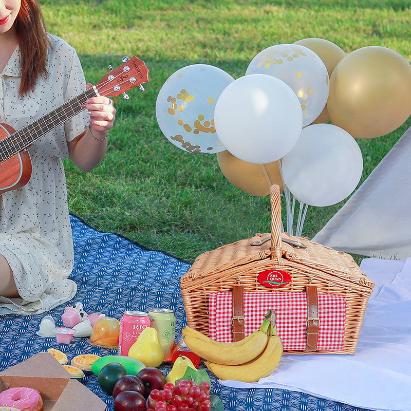 Damen Korb für romantische Picknick-Ausflüge mit hochwertigem Geschirr Brehn