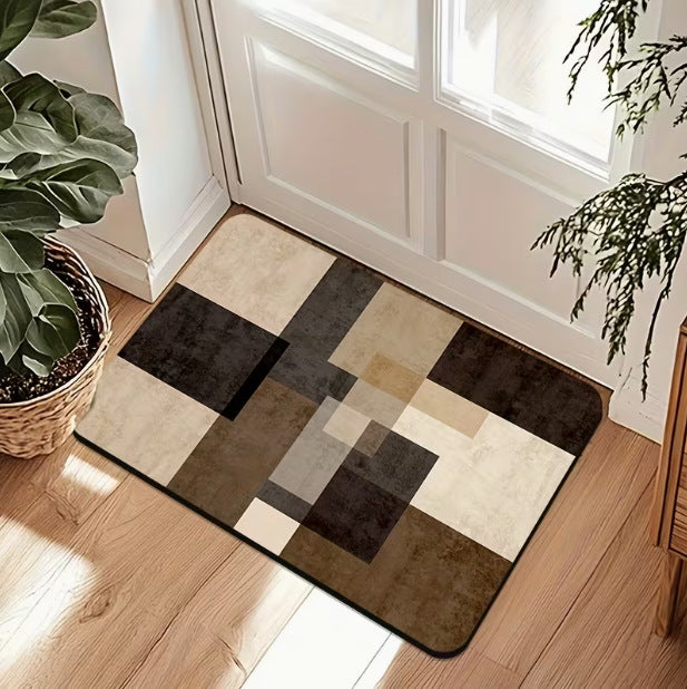 Geometrisch gemusterte rutschfeste Badmatte Brehn