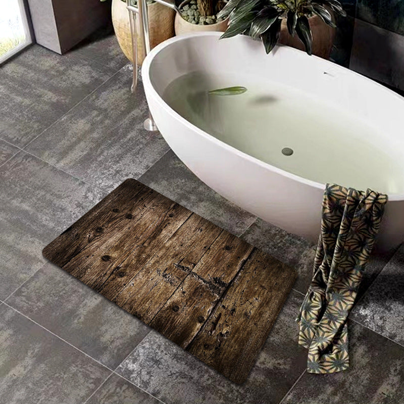 Natürliche Holzmaserung Badmatte Brehn