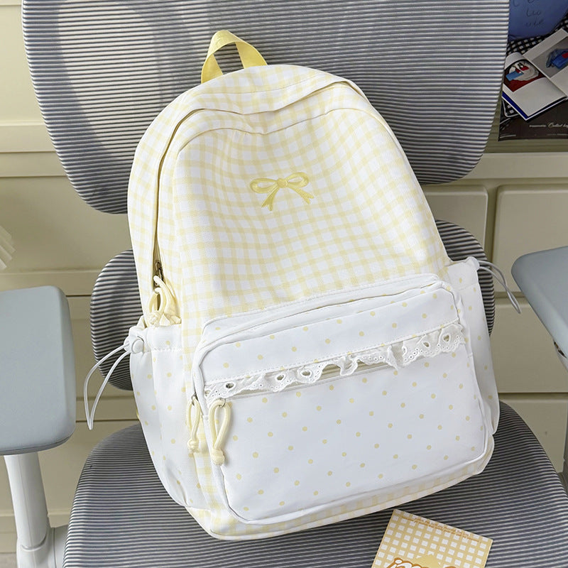 Verspielter Gingham- und Pünktchen-Rucksack Brehn