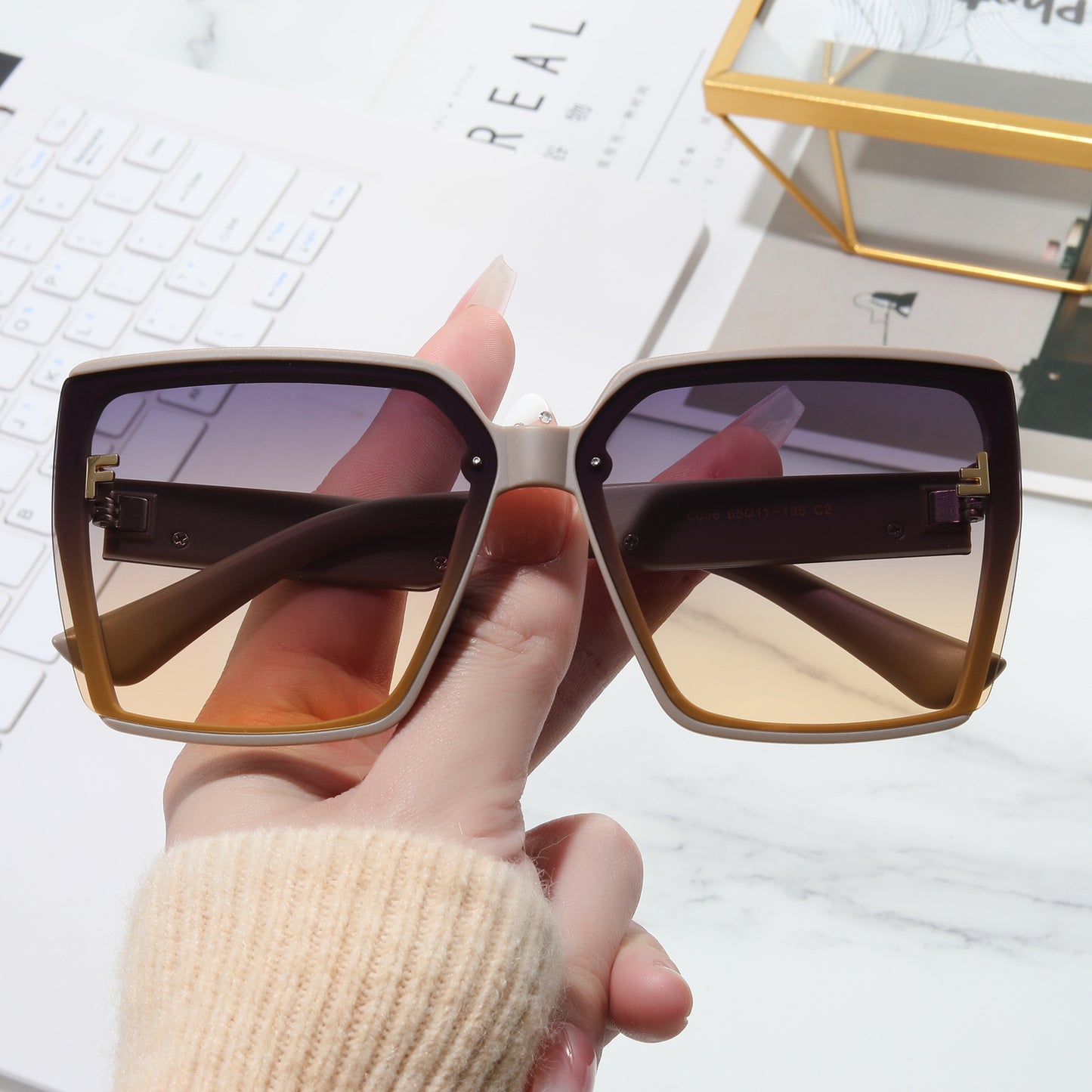 Damen moderne oversized Sonnenbrille Brehn