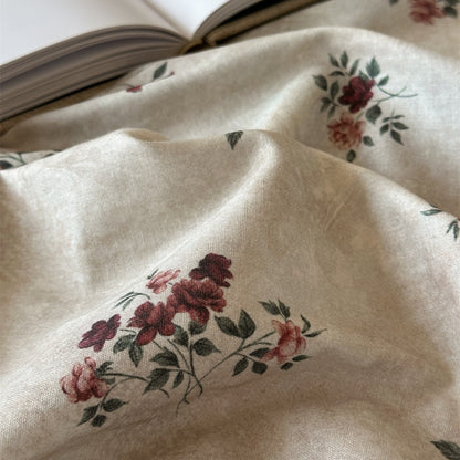 Gegerbete Leinenmischung Floral Bettüberwurf und Kissenbezug Set