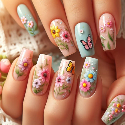 Floral Gradient Nail Art Design Kit Brehn