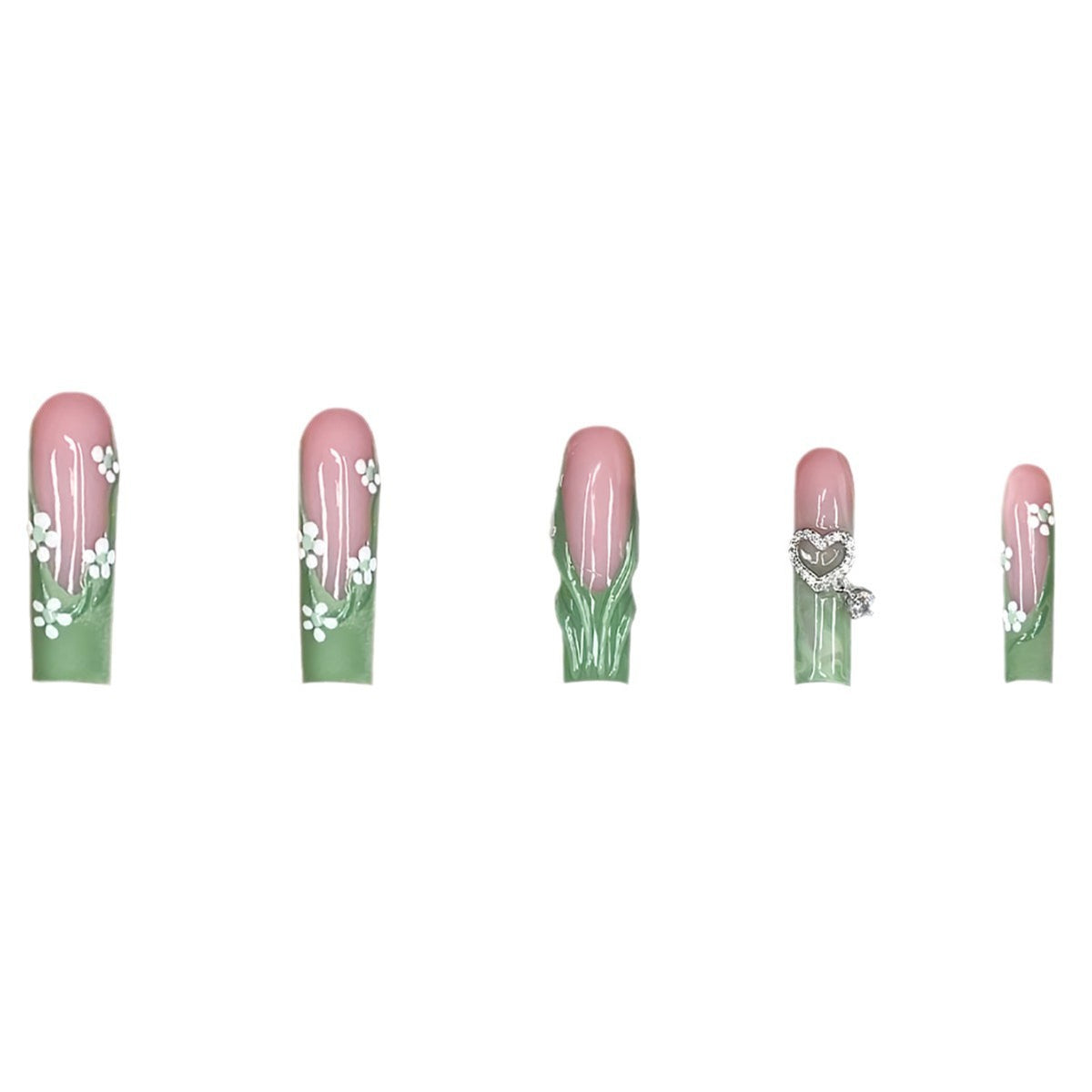 Dekorativer floral-akryl-nagelset Brehn