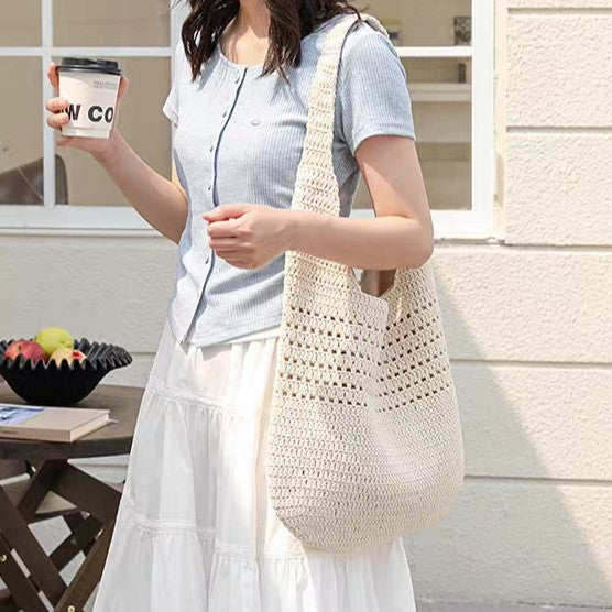 Handtasche Aus Handgehäkeltem Naturmaterial Brehn