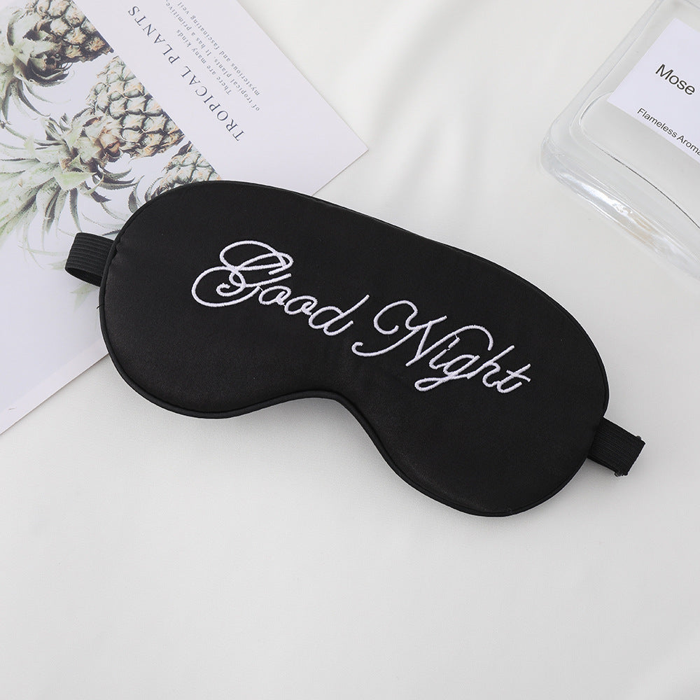 Unisex nan gestickte konturierte Schlafmaske mit dekorativer Schrift-Stickerei und verstellbarem Elastikband Brehn
