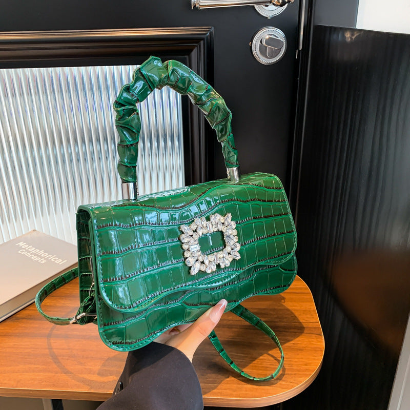 Glamouröse Krokodiltextur Abendhandtasche Brehn