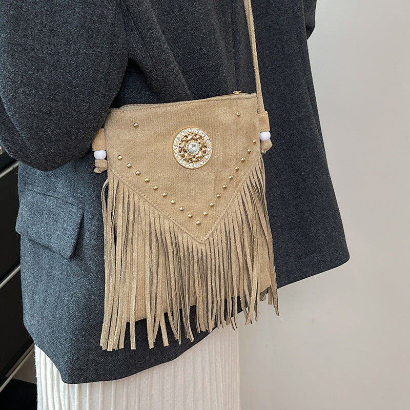 Bohemian Fransen Clutch Tasche