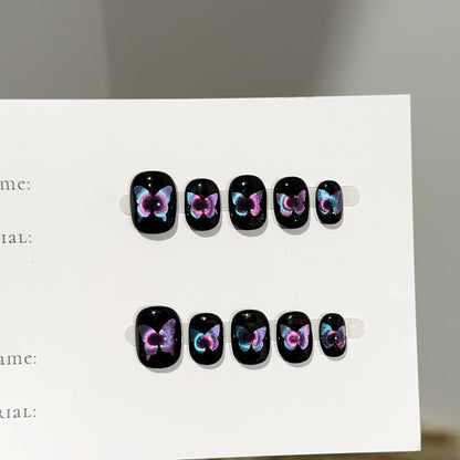 Künstlerisches Schmetterlings-Thema Press-On Nagelset