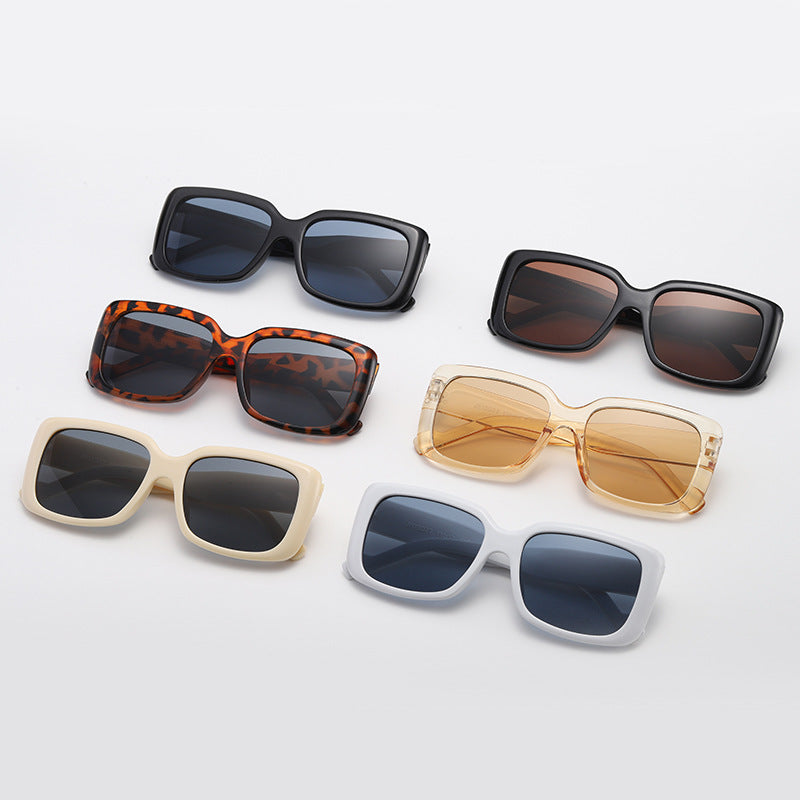 Damen modische quadratische Sonnenbrille mit transparentem Rahmen und innovativem Design Brehn