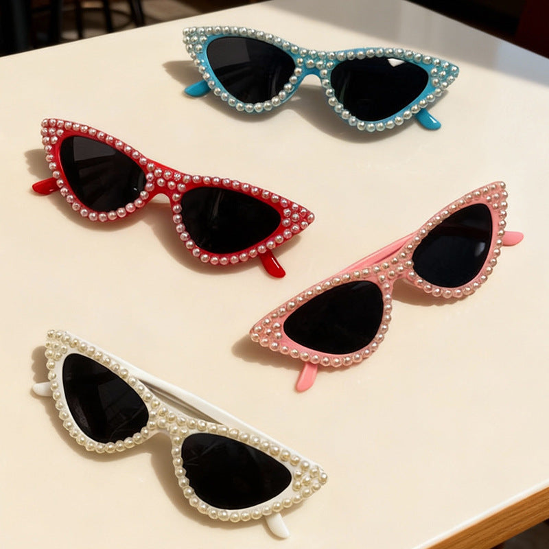 Perlenverzierte Katzenaugen-Sonnenbrille Brehn